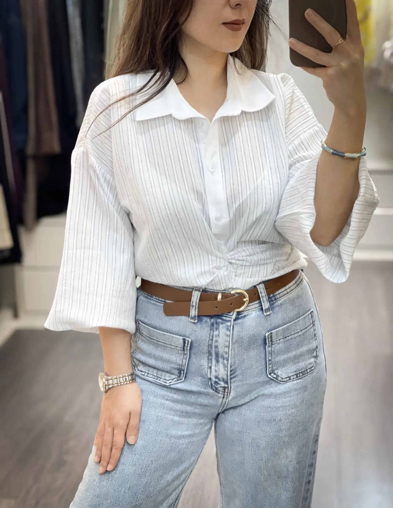 شومیز کلاسیک جلو گره ای ملانین